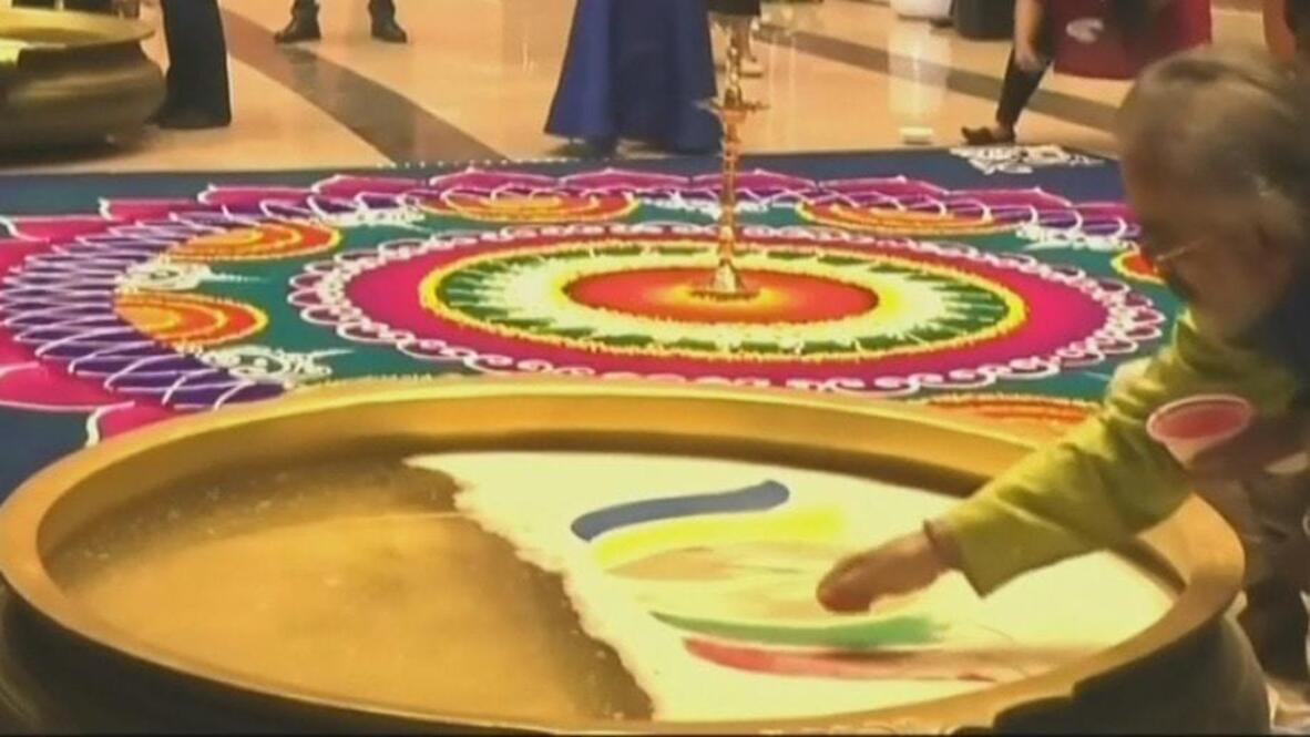 Symbol in the sand! - Leaders inspect BRICS logo ahead of gala dinner